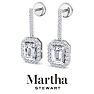 Martha Stewart 2 1/2 Carat Emerald Cut Lab Grown Diamond Drop Earrings In Sterling Silver Image-7
