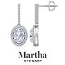 Martha Stewart 2 1/2 Carat Oval Shape Lab Grown Diamond Drop Earrings In Sterling Silver Image-1
