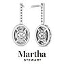 Martha Stewart 2 1/2 Carat Oval Shape Lab Grown Diamond Drop Earrings In Sterling Silver Image-2
