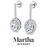 Martha Stewart 2 1/2 Carat Oval Shape Lab Grown Diamond Drop Earrings In Sterling Silver Image-7