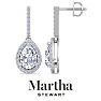 Martha Stewart 2 1/2 Carat Pear Shape Lab Grown Diamond Drop Earrings In Sterling Silver Image-1
