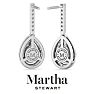 Martha Stewart 2 1/2 Carat Pear Shape Lab Grown Diamond Drop Earrings In Sterling Silver Image-2