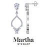 Martha Stewart 3 Carat Pear Shape Lab Grown Diamond Drop Earrings In Sterling Silver Image-1