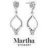 Martha Stewart 3 Carat Pear Shape Lab Grown Diamond Drop Earrings In Sterling Silver Image-2