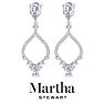 Martha Stewart 3 Carat Pear Shape Lab Grown Diamond Drop Earrings In Sterling Silver Image-4