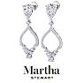 Martha Stewart 3 Carat Pear Shape Lab Grown Diamond Drop Earrings In Sterling Silver Image-6