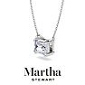 Martha Stewart 2 Carat Emerald Cut Lab Grown Diamond Solitaire Necklace In Sterling Silver Image-8