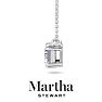 Martha Stewart 2 Carat Emerald Cut Lab Grown Diamond Solitaire Necklace In Sterling Silver Image-9