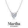 Martha Stewart 1 Carat Heart Shape Lab Grown Diamond Solitaire Necklace In Sterling Silver Image-1