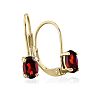 Garnet Earrings: Garnet Jewelry: 1 1/5 Carat Oval Shape Garnet Leverback Earrings In 14 Karat Yellow Gold Image-1