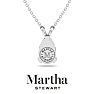 Martha Stewart 1 Carat Pear Shape Lab Grown Diamond Solitaire Necklace In Sterling Silver Image-2