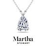 Martha Stewart 2 Carat Pear Shape Lab Grown Diamond Solitaire Necklace In Sterling Silver Image-1