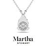 Martha Stewart 2 Carat Pear Shape Lab Grown Diamond Solitaire Necklace In Sterling Silver Image-2