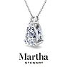 Martha Stewart 2 Carat Pear Shape Lab Grown Diamond Solitaire Necklace In Sterling Silver Image-8