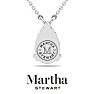 Martha Stewart 3 Carat Pear Shape Lab Grown Diamond Solitaire Necklace In Sterling Silver Image-2