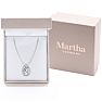 Martha Stewart 2 1/4 Carat Pear Shape Lab Grown Diamond Halo Necklace In Sterling Silver Image-4