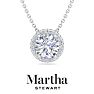 Martha Stewart 2 1/4 Carat Lab Grown Diamond Halo Necklace In Sterling Silver Image-1