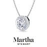 Martha Stewart 2 1/4 Carat Lab Grown Diamond Halo Necklace In Sterling Silver Image-6