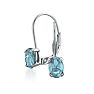 Aquamarine Earrings: Aquamarine Jewelry: 1 Carat Oval Shape Aquamarine Leverback Earrings In 14 Karat White Gold Image-2