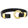 Bruno Magli Mens Black Leather Bracelet, Gold Image-4