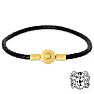 Bruno Magli Mens Slim Leather Bracelet, Gold Image-1