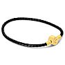 Bruno Magli Mens Slim Leather Bracelet, Gold Image-4