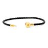 Bruno Magli Mens Slim Leather Bracelet, Gold Image-5