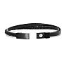 Bruno Magli Mens Double Strand Leather Bracelet, Black Image-4