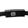 Bruno Magli Mens Double Strand Leather Bracelet, Black Image-5