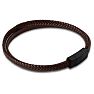 Bruno Magli Mens Double Strand Leather Bracelet, Mahogany Image-3