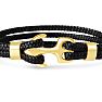 Bruno Magli Mens Four Strand Braided Leather Bracelet, Black Image-2