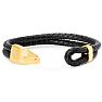 Bruno Magli Mens Double Rope Leather Bracelet, Gold Image-4