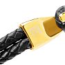 Bruno Magli Mens Double Rope Leather Bracelet, Gold Image-5