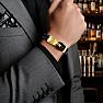Bruno Magli Mens Double Rope Leather Bracelet, Gold Image-7