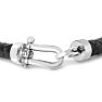 Bruno Magli Mens Chorded Leather Bracelet, Black Image-2