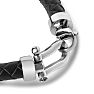 Bruno Magli Mens Chorded Leather Bracelet, Black Image-3