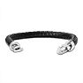 Bruno Magli Mens Chorded Leather Bracelet, Black Image-5