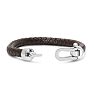 Bruno Magli Mens Chorded Leather Bracelet, Mahogany Image-5