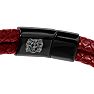 Bruno Magli Mens Infinity Leather Bracelet, Red Image-5