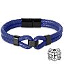 Bruno Magli Mens Infinity Leather Bracelet, Indigo Image-1