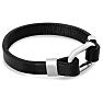 Bruno Magli Mens Structured Leather Bracelet, Silver Image-3
