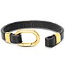 Bruno Magli Mens Structured Leather Bracelet, Gold Image-4