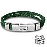Bruno Magli Mens Three Strand Braided Leather Bracelet, Sage Image-1