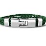 Bruno Magli Mens Three Strand Braided Leather Bracelet, Sage Image-2