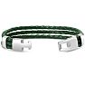 Bruno Magli Mens Three Strand Braided Leather Bracelet, Sage Image-5