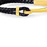Bruno Magli Mens Archetype Leather Bracelet, Gold Image-2