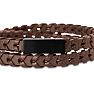 Bruno Magli Mens Fishtail Leather Wrap Bracelet, Mahogany Image-2