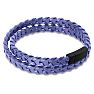 Bruno Magli Mens Fishtail Leather Wrap Bracelet, Indigo Image-3