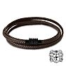 Bruno Magli Mens Braided Leather Wrap Bracelet, Mahogany Image-1