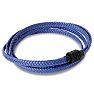 Bruno Magli Mens Braided Leather Wrap Bracelet, Indigo Image-3